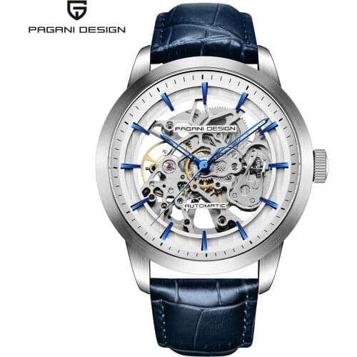 2020 PAGANI Design Fashion Leather Watch Mens Automatic Mechanical Skeleton Waterproof Watch 007 Chronograph Relogio Masculino