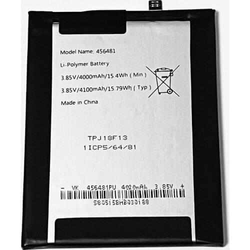 3.85V 4100mAh 456481 TPJ18F13 1ICP5/64/81 For Wiko View 3 Lite Battery