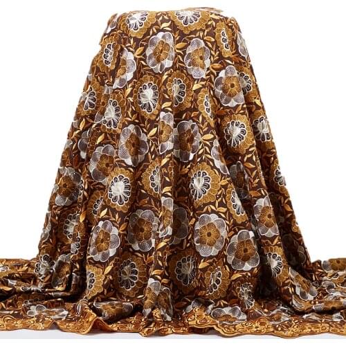 Zhenguiru African Lace Fabric 2021 New Swiss Voile Lace Cotton Flowers Embroidery Nigorian Fabric Wedding Women Dress PartyA2464