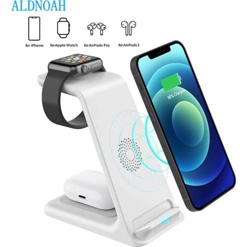Wireless Charger For iPhone 12 11 XS XR X 8 Charging Stand Holder Station for Airpods Pro iWatch 6 SE Induction Fast Chargers Qi