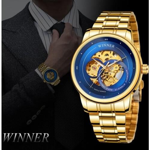 Winner New Fashion Business Hollow Mens Mechanical Watch Automatic Waterproof Male Wristwatches Relogio Masculi Dropshipping