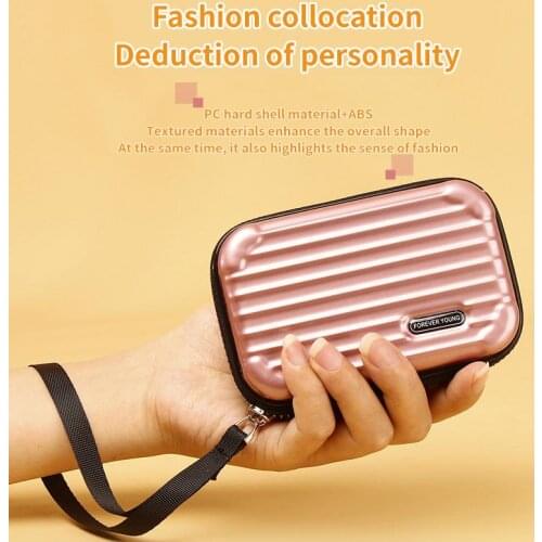 Card case Anti-theft Lady men Card Holder Multifunctional Zipper Small Wallet mini suitcase diamond shaped highlight casing