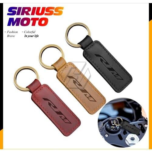 Motorcycle Cowhide Keychain Key Ring Case for Yamaha YZF-R1M R1M Key