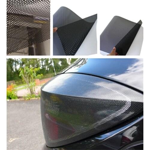 SUNICE Black Perforated Vinyl Film One Way Vision Privacy Film Wrap Car/Home Window Film 48"x11.8"(122cm x 30cm) Sticker Decals