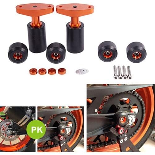 CNC Front Rear Fork Wheel Frame Slider Crash Protector Pads Roda For KTM DUKE/RC 125 200 250 390 DUKE125 200 DUKE250 DUKE390