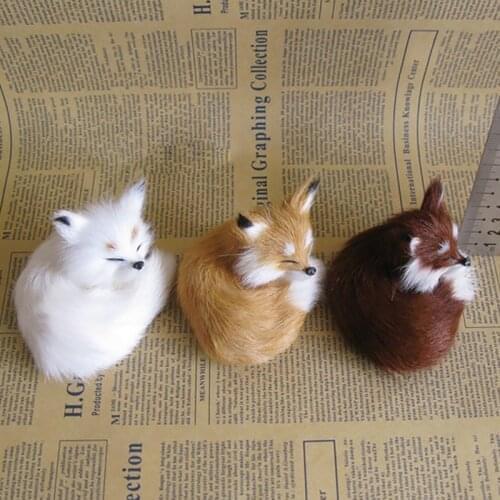 4 Colors Simulation Foxes Toy New Fashion Plush Animal Kids Doll Photography Props Birthday Gift Sleeping Fox Animal Model