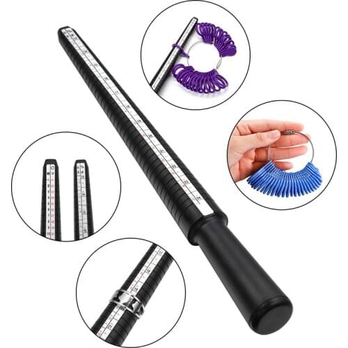 A-Z UK USA Size Plastic Rings Mandrel Stick Measuring For Fingures Ring Size Gauge Kit Professiona Measuring Jewelry Tools Sets