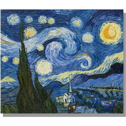 Famous Art Prints Masters Starry Night Vincent Van Gogh Abstract Oil Painting Wall paintings Prints On Canvas (No Frame) BJQ1180