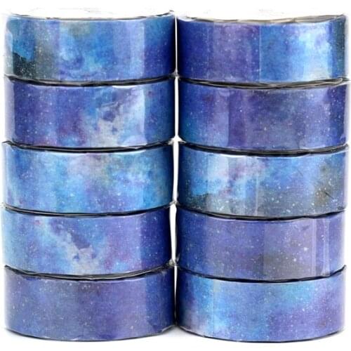 NEW 10pcs/Lot Decorative Cute Beautiful Blue Galaxy Washi Tapes Japanese Scrapbooking Stickers Adhesive Masking Tape Stationery