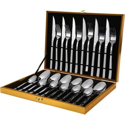 Wholesale Black Cutlery Set Stainless Steel Dinnerware Tableware Silverware Sets Dinner Knife and Fork Drop Shipping