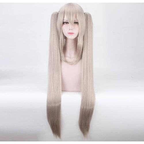 FGO Fate Grand Order Cosplay Wig with Ponytails Marie Antoinette Long Straight Wigs Heat Resistant fiber Synthetic fake hair