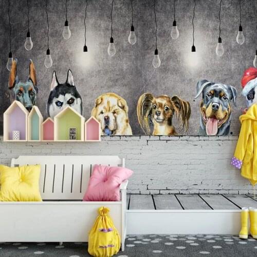 Milofi custom 3D photo wallpaper modern minimalist Nordic cute puppy animal personality children room background wall paper