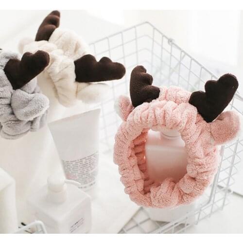 Soft Coral Fleece Elastic Headband For Women Girls Cute Animal Ears Wash Face Hair Bands Turban Fashion Make Up Hair Accessories