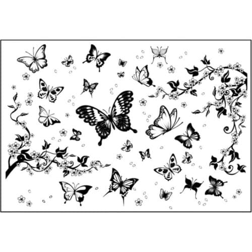 Butterfly Flower Transparent Silicone Stamp Seal For DIY Scrapbooking Photo Album Decorative Clear Stamp Office School Supplies