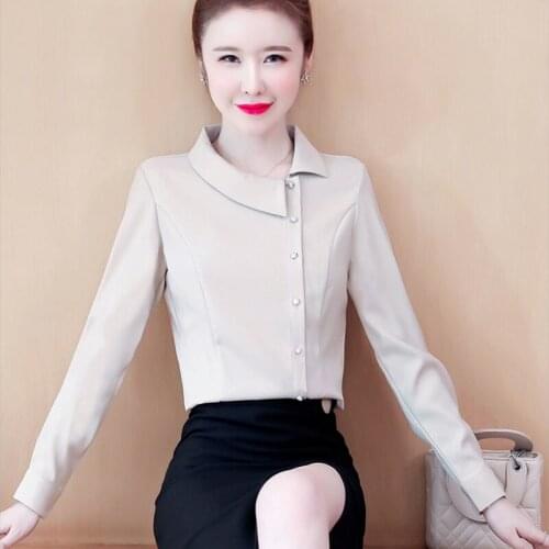 Chiffon shirt women spring and autumn 2021 new fashion temperament all-match long-sleeved western-style top bottoming shirt