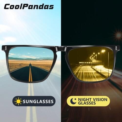 Square Retro Rivet Photochromic Sunglasses Men Polarized Women Sports Sun Glasses Day Night Vision Driving gafas de sol hombre