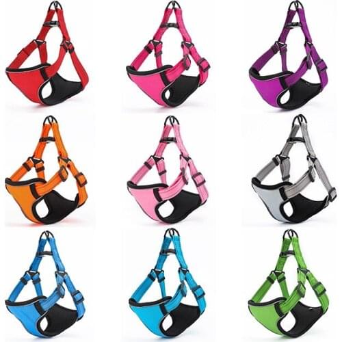 Reflective Pet Dog HarnessSafety Adjustable Pet Bulldog Puppy Dog Training Chest Vest Harnesses For Small Medium Large Dogs