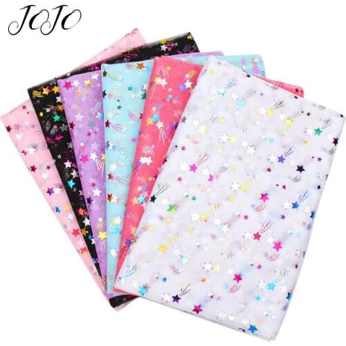 JOJO BOWS 90*145cm Cloth Fabric For Craft Meteor Printed Mesh Gauze For Needlework Garment Sewing Home Textile Party Decoration