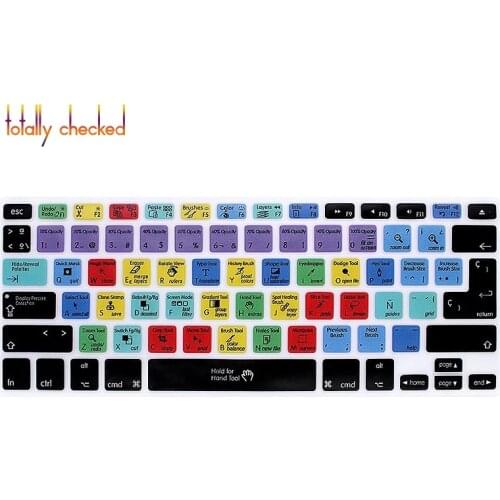 Adobe Photoshop PS Spanish Hotkey Shortcuts Silicone Keyboard Cover Protector Keypad Skin For Mac Air Pro Retina 13"15"EU/US