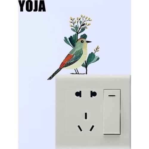 YOJA Pretty Unique Parrot Decor Wall Switch Sticker Living Room Bedroom Decals Personalized 10SS0419