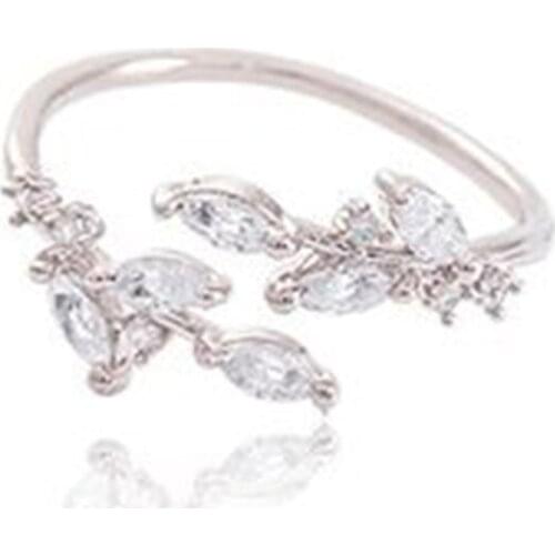 Women Ring Olive Leaf Branch Wrap With Around Ring Adjustable Opening Ring
