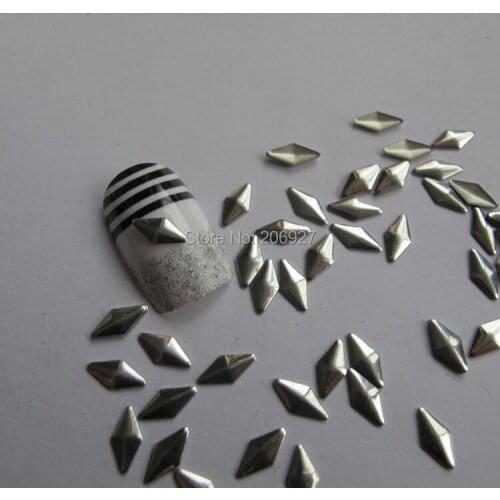 200pcs Cute S-77 4*8mm Nail Art Silver Diamond Metal Stud Nail Art Decoration
