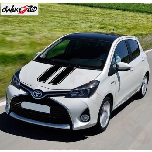 Car Stripes Sport Styling Sticker Auto Hood Cover Engine Bonnet Decor Stickers Vinyl Body Decals For Toyota Yaris