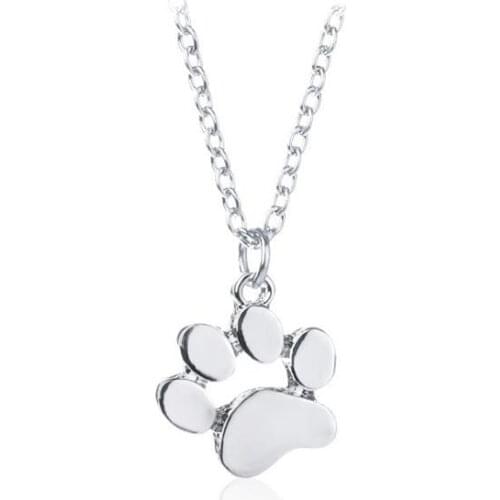 Bespmosp 24PC/Lot Wholesale Pet Dog Cat Paw Print Charm Pendant Chain Necklace Jewelry Women Men Pet Lovers Fashion Gifts