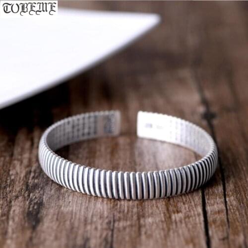 100% 990 Silver Tibetan Bangle Pure Silver Cuff Bracelet Real Silver the Buddhist Heart Sutra Bangle