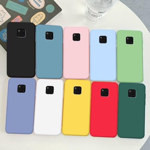 For Huawei Mate 20 Pro Case Soft TPU Silicone Case Macaron Colors Candy Black Simple Phone Back Cover