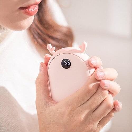 Electric Hand Warmer Double-Side Heating Fast Charging Mini Portable Stove Hand Warmers Pocket Handwarmer Winter Heater