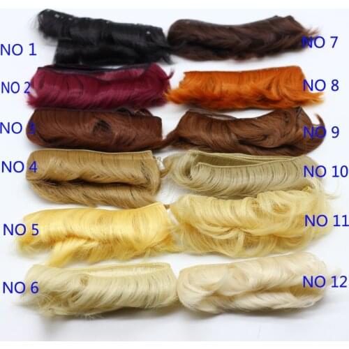 5cm Doll short Curly Straight DIY fringe hair natural brown black khaki color wig hair for 1/3 1/4 1/6 BJD SD doll wig ep013