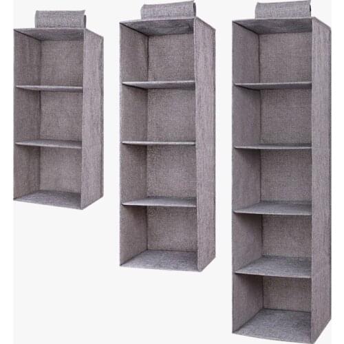 1/3/4/5 Cell Hanging Organizers Linen Clothes Storage Bag Door Wall Closet Organizadores Bag Container for Home Storage