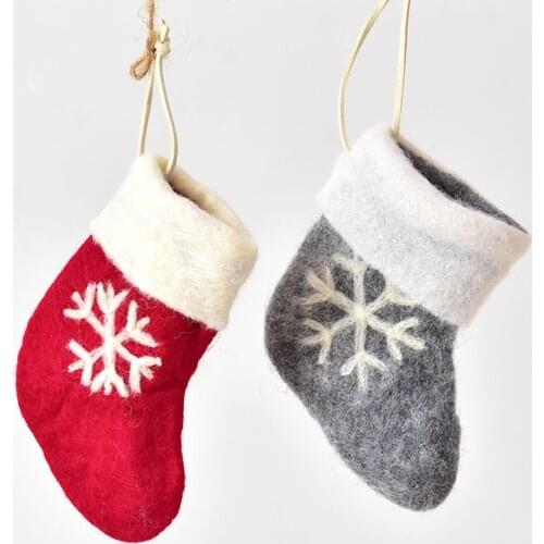 Wool felt small Christmas socks gift bag for the elderly, large gift packaging bag, Christmas ornaments