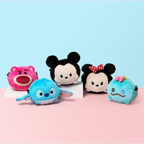 Mickey Minnie Mouse Lotso Lilo Stitch Anime stuffed Plush Bags Kawaii Soft Disney Plush Bag Gifts for Kids Girls