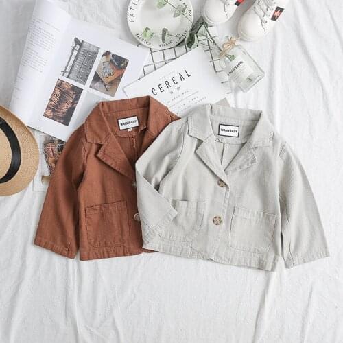 Fashion New Childrens Blazer Coats 2019 New Baby Boys Casual Blazer Jackets Toddler Outwear Kids Boys Turn-down Collar Jackets