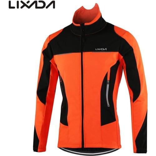 Lixada Mens Bike Jacket Winter Thermal Breathable Comfortable Long Sleeve Coat Water Resistant Riding Sportswear