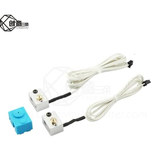 Caridge-Style V6 Heater Block + NTC 3950 cartridge thermistor + 0.4mm nozzle Silicone Sock V6 kit for 3d printer parts