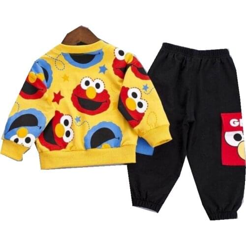 Baby Boys Clothes Fashion Cartoon Girls Suit Set Casual Kids Costume Boy Clothing Set T-shit + Black Pants Children Outfits