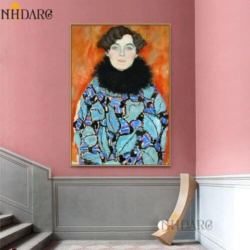 Portrait of Johanna Stowe Artist Gustav Klimt Classic Artwork Canvas Art Painting Poster And Prints Wall Picture for Home Decor