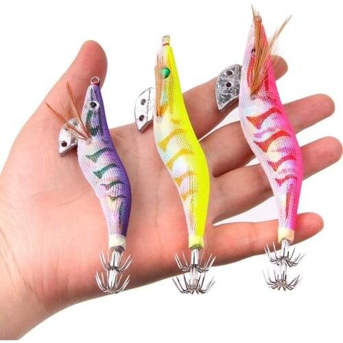 1pcs Hard Bait Luminous Squid Jig Sea Artificial Fishing Lure Squids 11g 8.5cm Shrimp Cuttlefish Octopus Jigging Hook Fish Baits