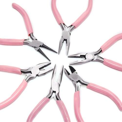 Pink Wrapping Hand Tools Jewelry Pliers Cutting Wire Beading Wire Multi-Purpose DIY