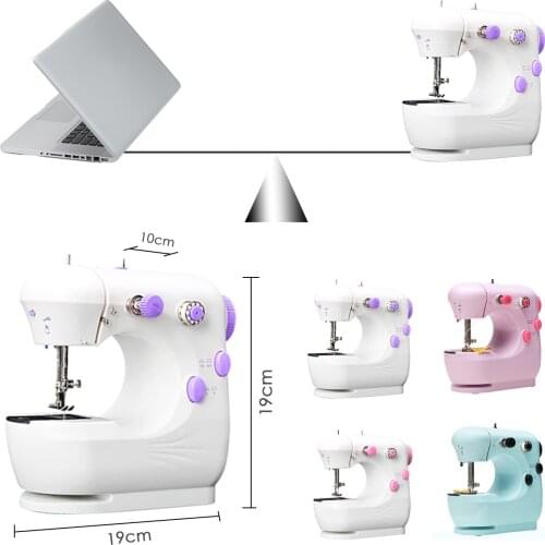 Sewing Machine Mini Portable Household Night Light Foot Pedal Straight Line Hand Table Two Thread Kit Electric