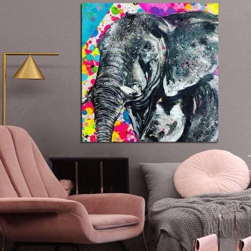 Modern Nordic Watercolour Posters And Prints Animal Pictures Elephant Wall Art Canvas Painting For Living Room No Frame