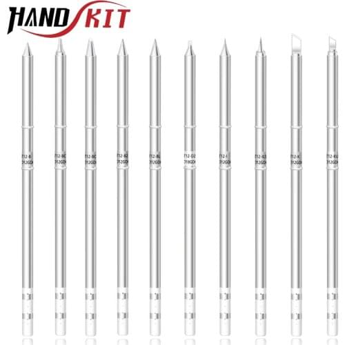 T12 Soldering Iron Tips For HANDSKIT T12 Series Soldering Station One-Piece Wlectric Soldering Iron Tip With Heating Core