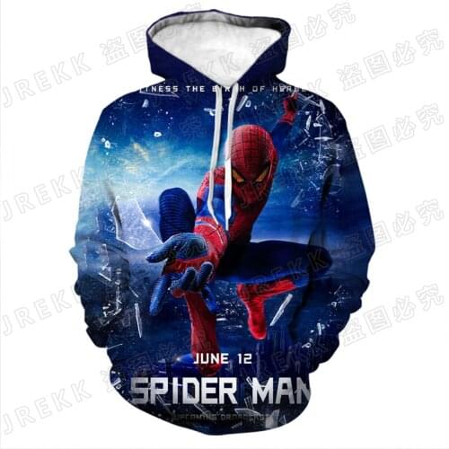 Spiderman 3D Print Hoodies Men Women Children Spider-Man Fashion Sweatshirts Boy Girl Kids Cool Pullover Streetwear Tops