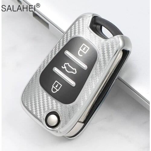 TPU Carbon FiberCar Key Case For Kia Ceed Picanto Sportage For hyundai i30 ix35 Key Case Smart Holder Full Cover Accessories