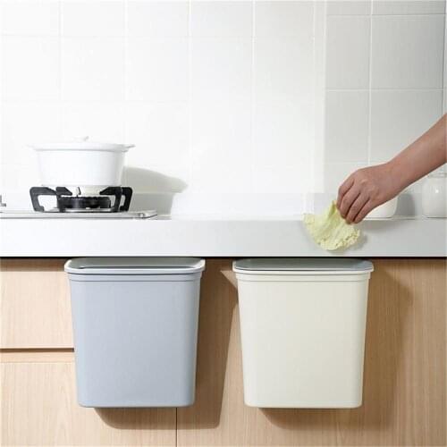 Kitchen Cabinet Door Hanging Trash Can Trash Bin Home Garbage Storage Box Garbage Waste Cans Rubbish Container Organizer