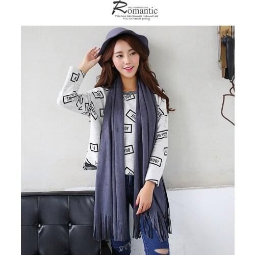 Women Solid Color Faux Sued Scarves with Tassel Lady Spring and Winter Scarf Good Quality Female Shawl Hot sale Hijab Scarf