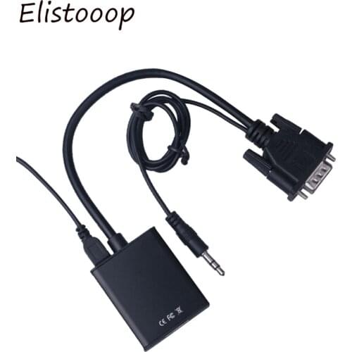 1080P HD High Resolution VGA TO HDMI-compatible Male To Female Converter Cable With Audio Output Adapter For PC Laptop Projector